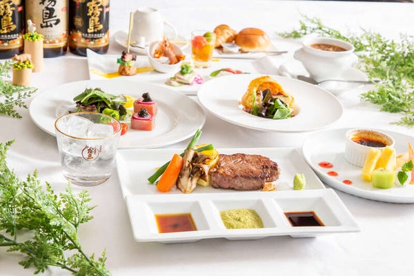 【福岡ルート発】 都城産宮崎牛ステーキのフレンチコースの夕食とあったか南九州2日間1